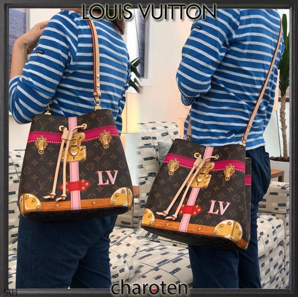 18SS Louis vuitton ルイヴィトンスーパーコピー トランク風手書きプリント 超限定ネオ ノエ M40649